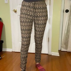 Black and Tan Printed Pants